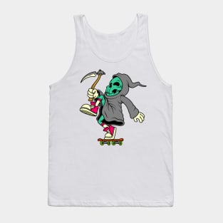 grim reaper on skateboard cartoon Tank Top